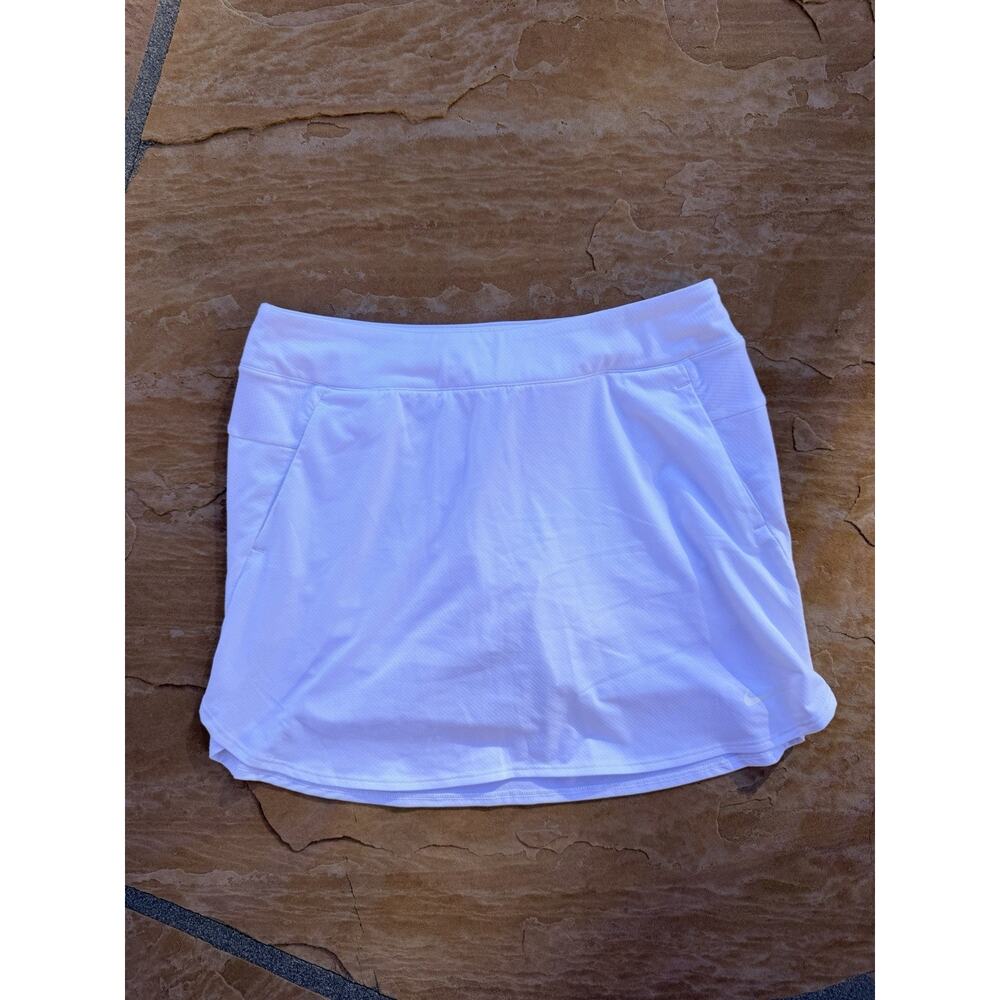 Nike Dri Fit Skort Skirt Womens Size Large White Tennis Pickle Ball Golf Es